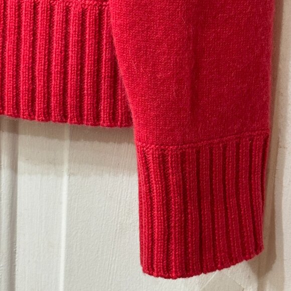 Jones New York Women Pet Sz S Mongolian Cashmere Red Sweater  Pullover Cowl Neck - Picture 4 of 9